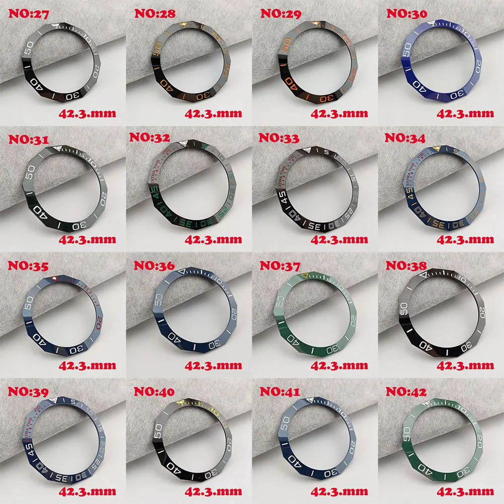 42.3*33.3Mm Lunetta In Ceramica Luminosa Inclinata Inserto Di Ricambio Fit Tag Heuer Aquaracer Orologio Automatico Way201