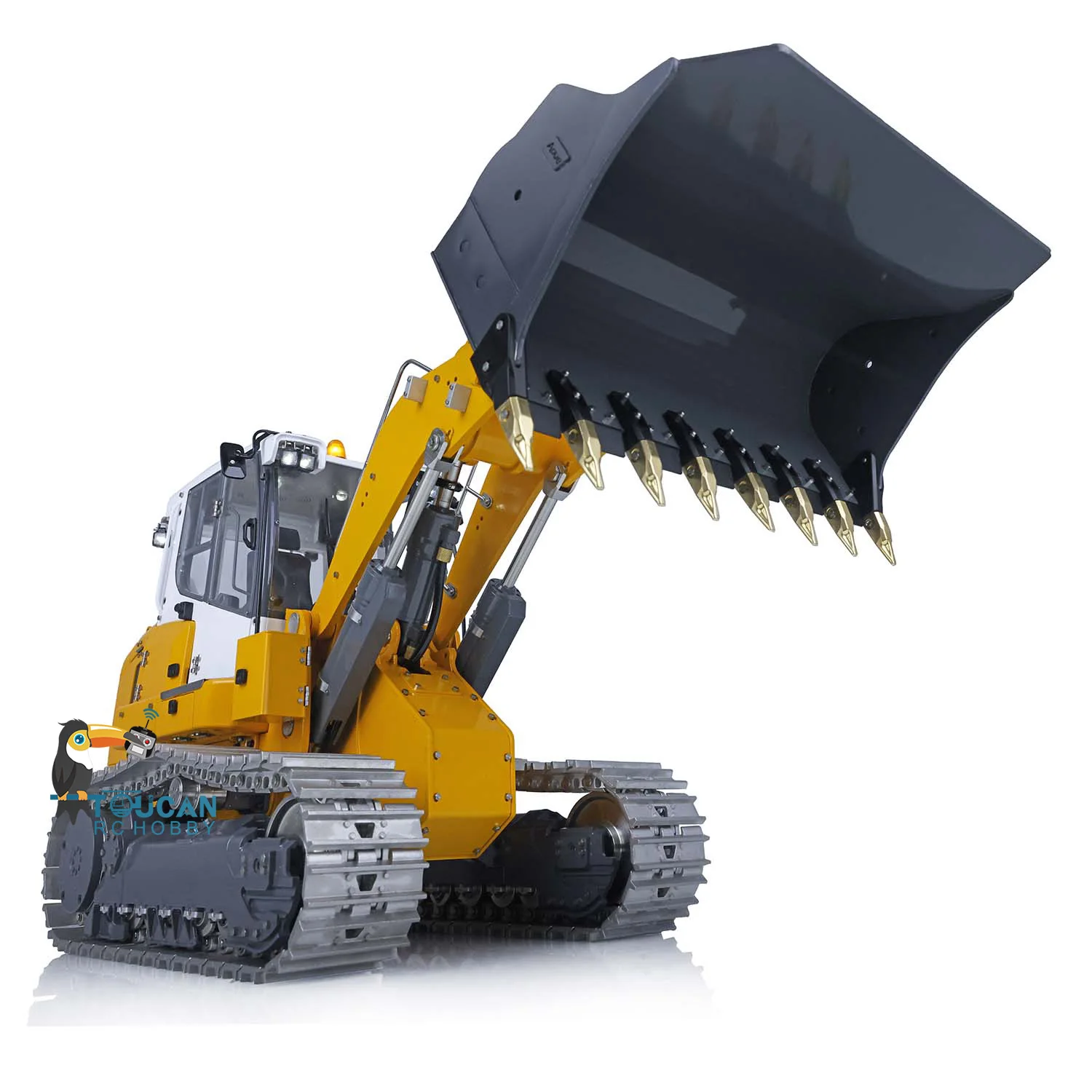 Excavadora Hidráulica RC De Metal 1/8 – 150 Kg, Peso Neto, Con Sonido Realista Y Sistema De Humo