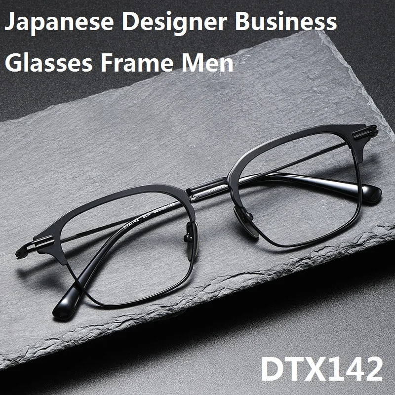 

Japanese Titanium Acetate Glasses Frame Men Business Fashion Eyewear Square Ultralight Eyeglasses Myopia Prescription DTX142 New