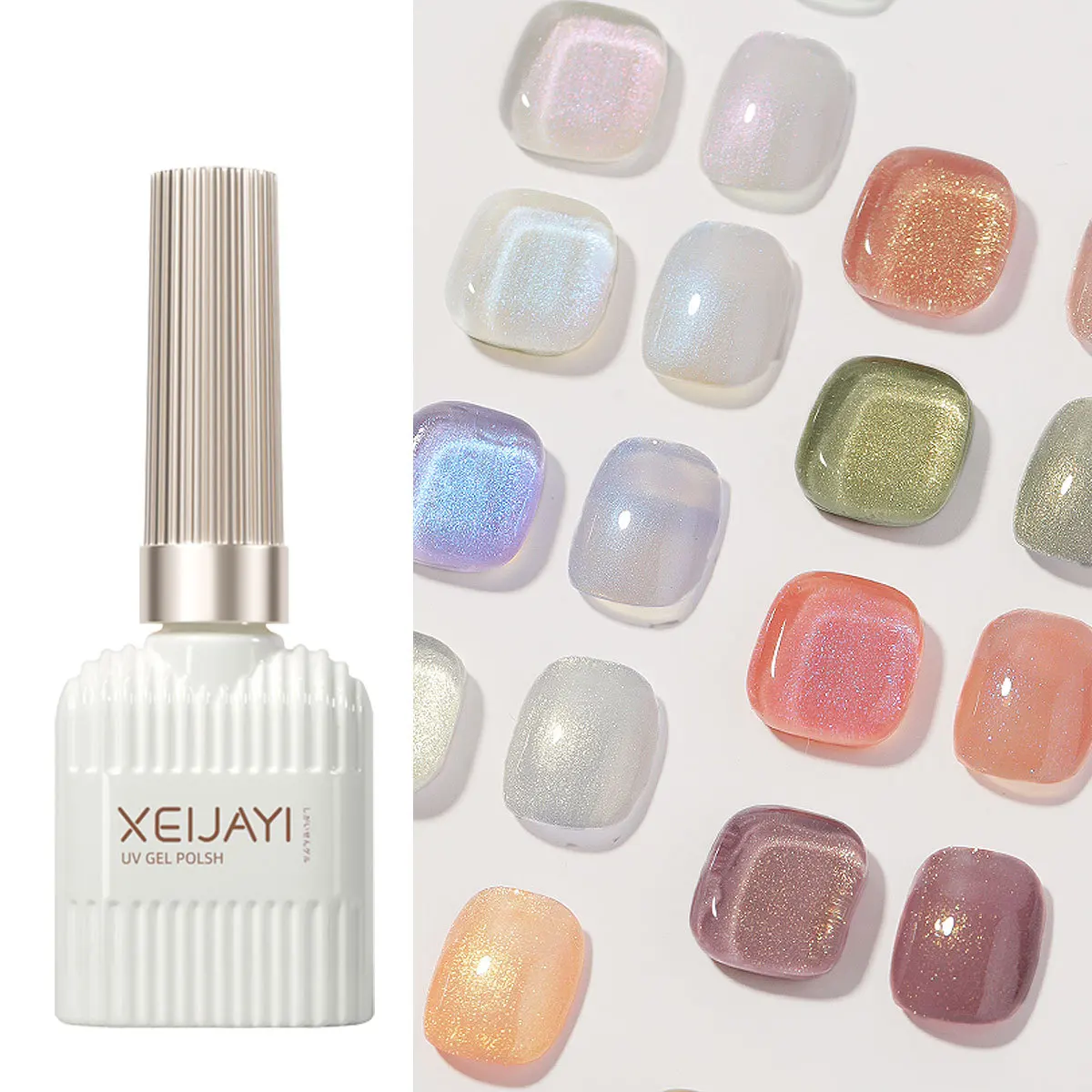 Xeijayi-女性用の楕円形のジェルネイルポリッシュ,光沢のある,リアルな