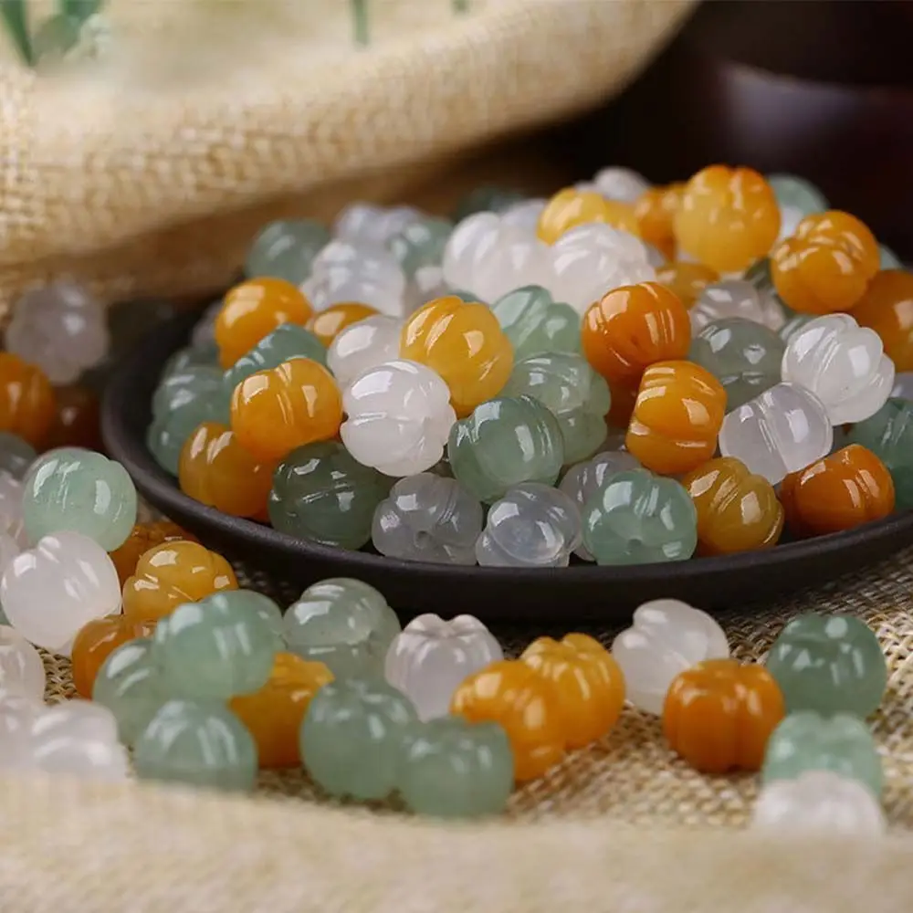 

Jade 5Pcs Bracelet Needlework Beads Craft Findings Dongling Jade Pumpkin Beads Loose Beads DIY Jewelry Making DIY Accessories