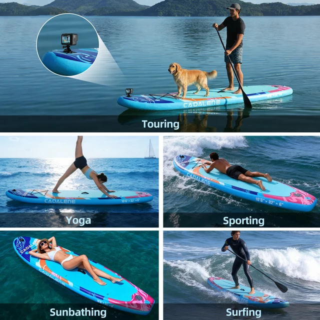 CADALENE Inflatable Stand Up Paddle Board, 10' 6" SUP PaddleBoard for Adults & Youth, with Camera Mount & Premium Accessories