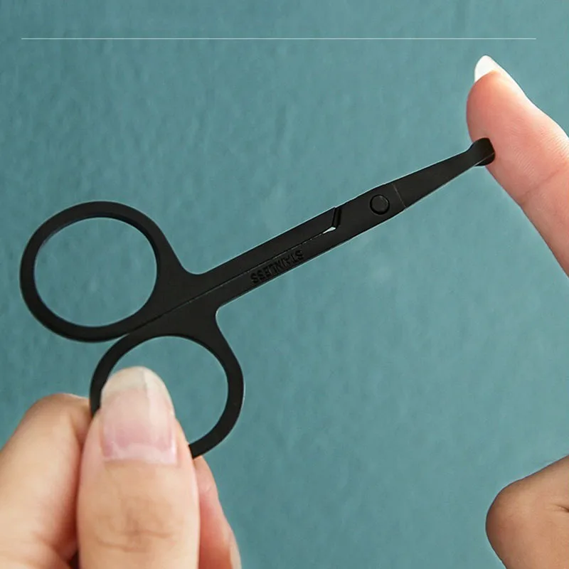 New Round Tip Nose Scissors Nose Hair Cutting Nose Scissors Man Facial Hair Eyebrow Scissors BMJ01 6