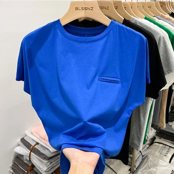 تي شيرت نسائي رياضي بأكمام قصيرة موديل 2025 تي شيرت قطني سادة ملابس غير رسمية باللون الأبيض والأسود ملابس فضفاضة برقبة دائرية ملابس صيفية للسيدات