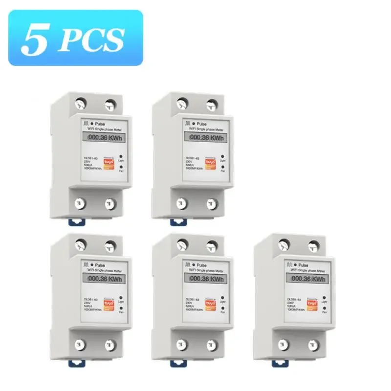 

Smart Metering Energy Meter 1/5PCS 110-286V WiFi tuya/smart life APP Din Rail Single-phase Switch