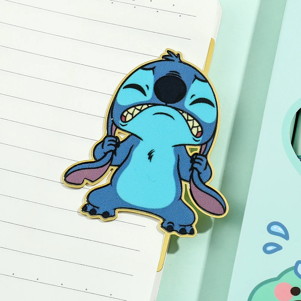 Bookmarks Stationery Supplies Metal Bookmark Cute Stitch Book Marks Cartoon Anime Fans Gifts Collect Metal Bookmarks Gifts From Parents to Kids Toys for Students Stationery