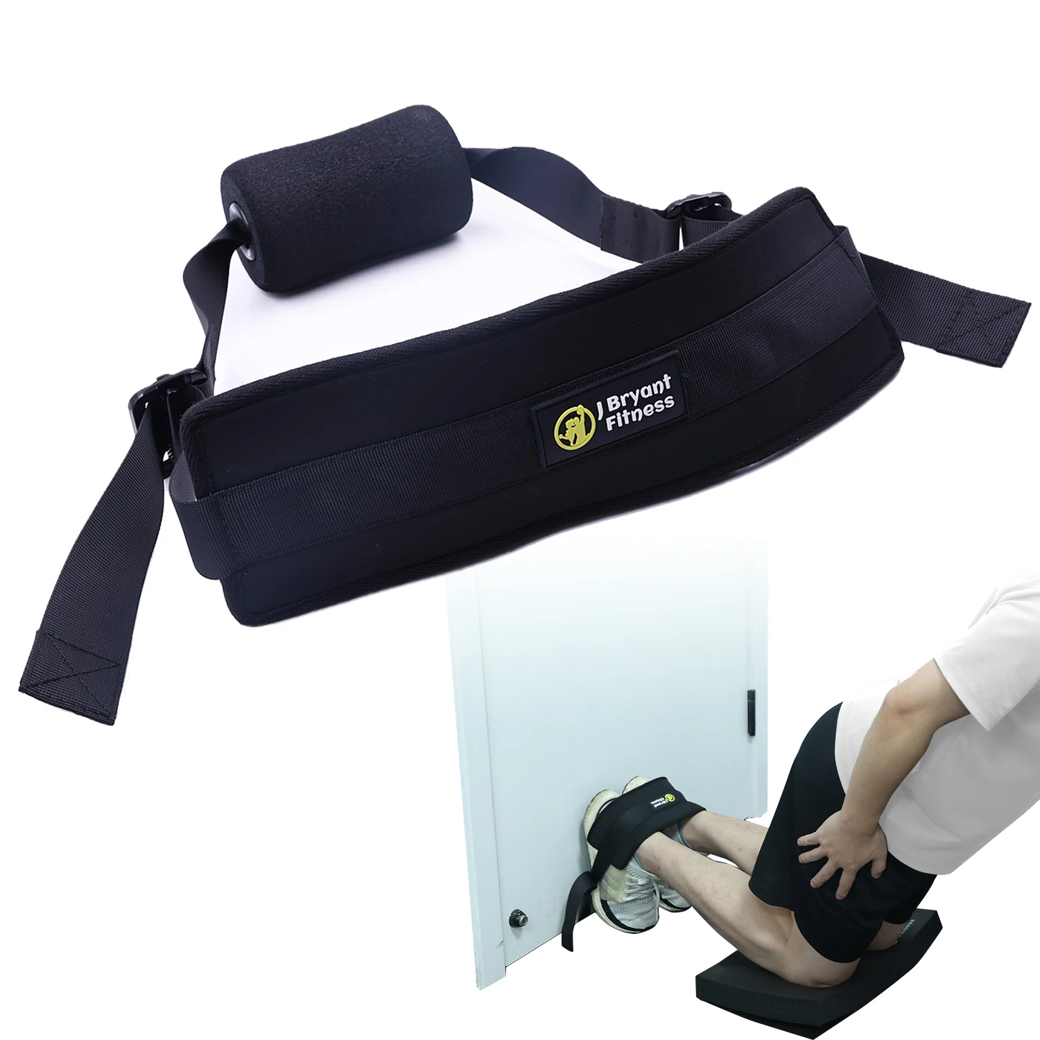 Fitness Mad Nordic Hamstring Curl | Verstelbare Nordic Curl Strap met Gewatteerde Enkelbar | Voor Nordic Curls, Ab Training & Squats | Home Workout Gym Apparatuur