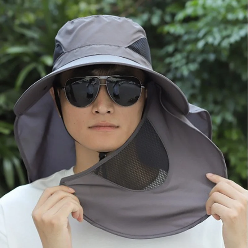 Chapéus de sol de verão, proteção UV, caça ao ar livre, boné de pesca para homens, mulheres, caminhadas, camping, viseira, chapéu de balde removível_voghion.com