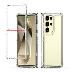 Versatile 3 - in - 1 Shockproof Armor Phone Case with Transparent Acrylic Back - S25 (Clear)