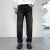 2024 Autumn American Street Printed Black Jeans Men's Loose Straight Fashion Hip-Hop Fashion Retro Y2K Pants 3
