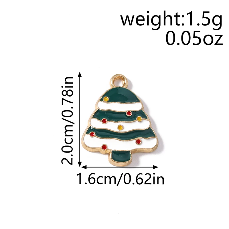 10 Stück Mix süße Emaille Weihnachtsbaum Schneeflocken Weihnachtsmann Charms Anhänger für Schmuckherstellung Halsketten Ohrringe DIY Handwerk Geschenk – Detail 18