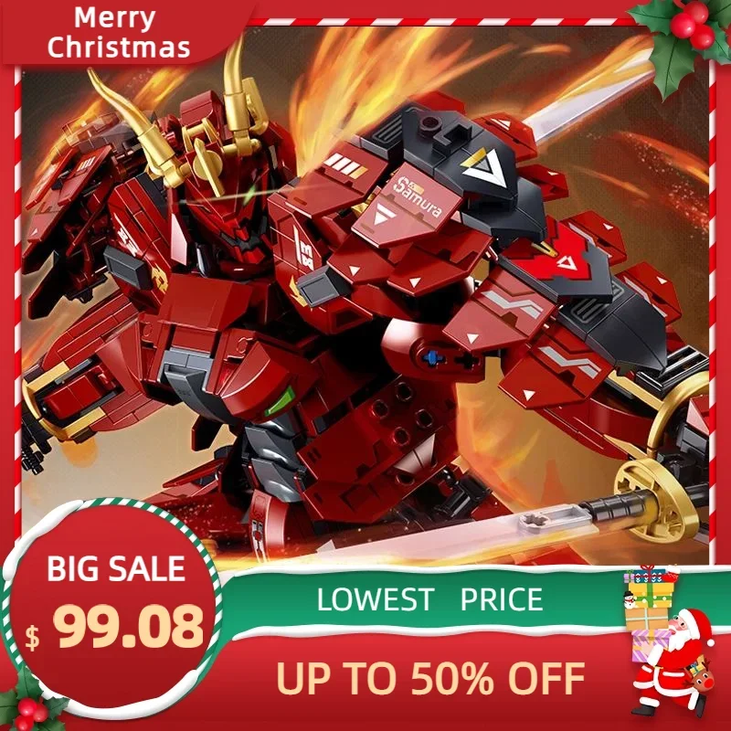 Japanese Samurai Sabre Armor Fiji Tiger Takeda Armor Machine Armor Shingen Robot Assemblaggio Fai Da Te Boy Building Block