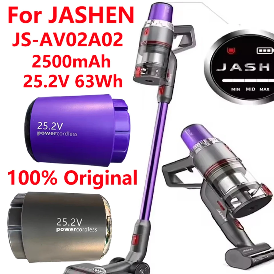Batteria 25,2V 2500mAh Per Aspirapolvere JASHEN JS-AV02A02 | Ricambio Rimovibile E Ricaricabile