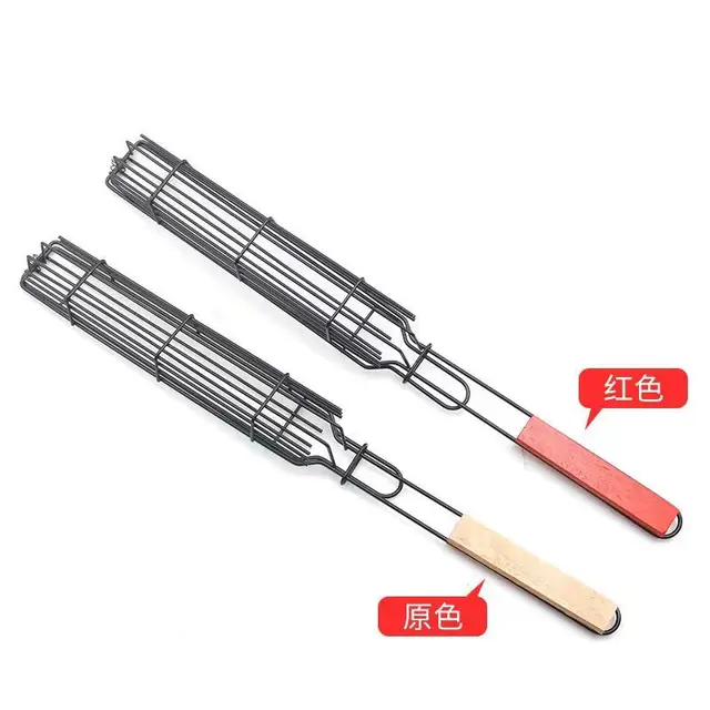 Grillkosár Kosár Rozsdamentes Acél Botlásellenes Grill-Grill Szerszámok Grill Háló Hús Hamburger Bbq - Image 3