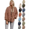 Loose Long Sleeve Cotton Jacket Women's Pure Color Collar Coat with Pockets New 2023 Style Casual Top Outerwear Coat