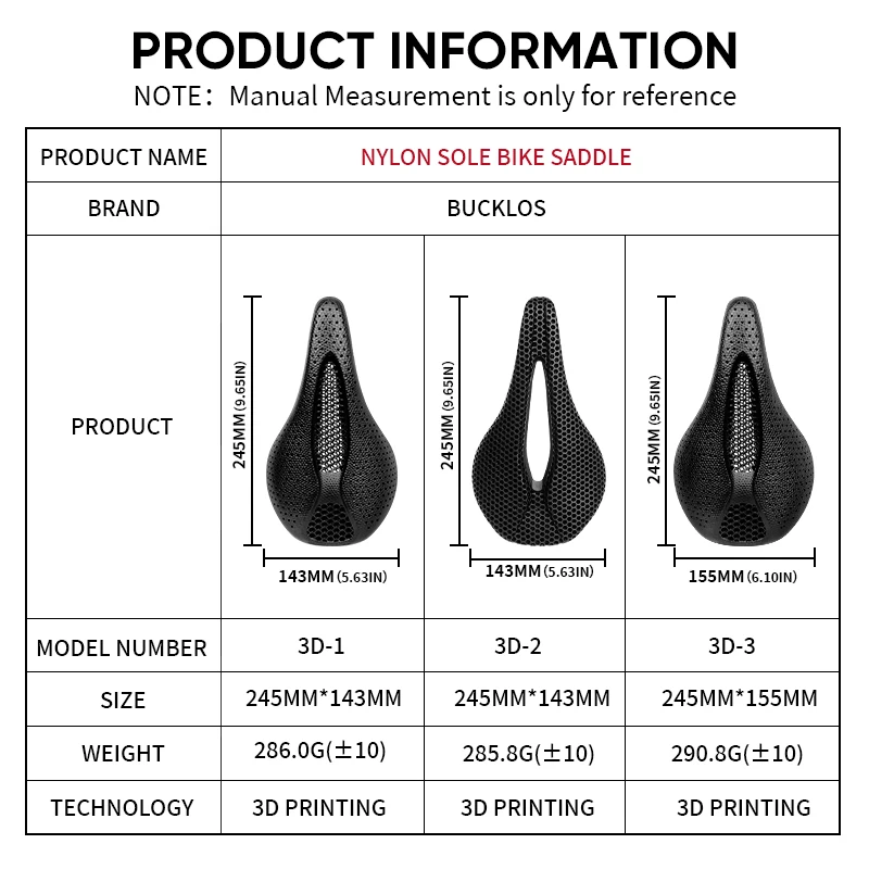 Ism Saddle How To Measure Bike Saddle Seat Size BUCKLOS 3D Printed