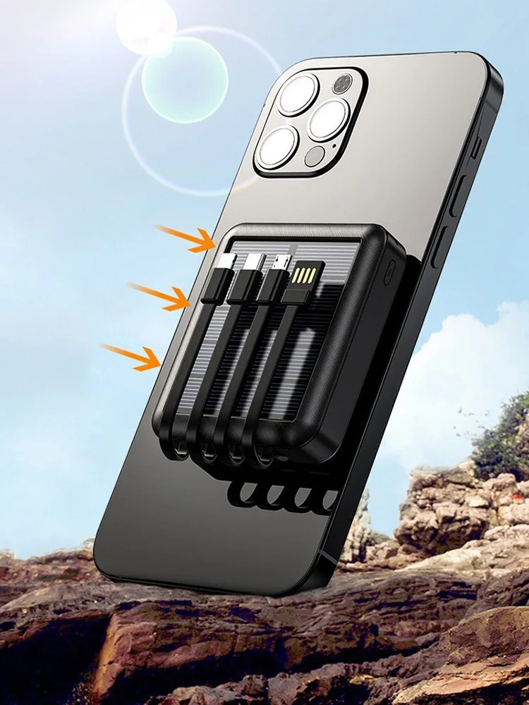 Batterie externe solaire Lenovo 50000 mAh – Chargeur double USB portable