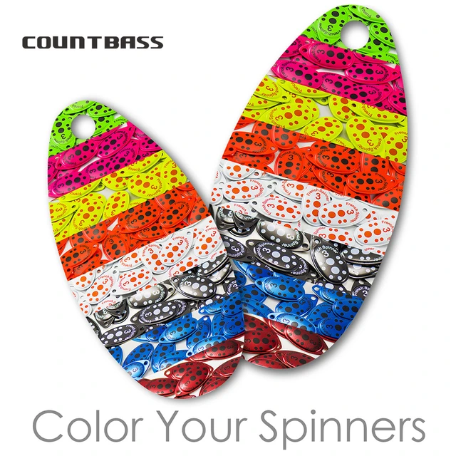 COUNTBASS 10pcs Size 2-5 Trout Colors On French Spinner Blades DIY Fishing  Lures