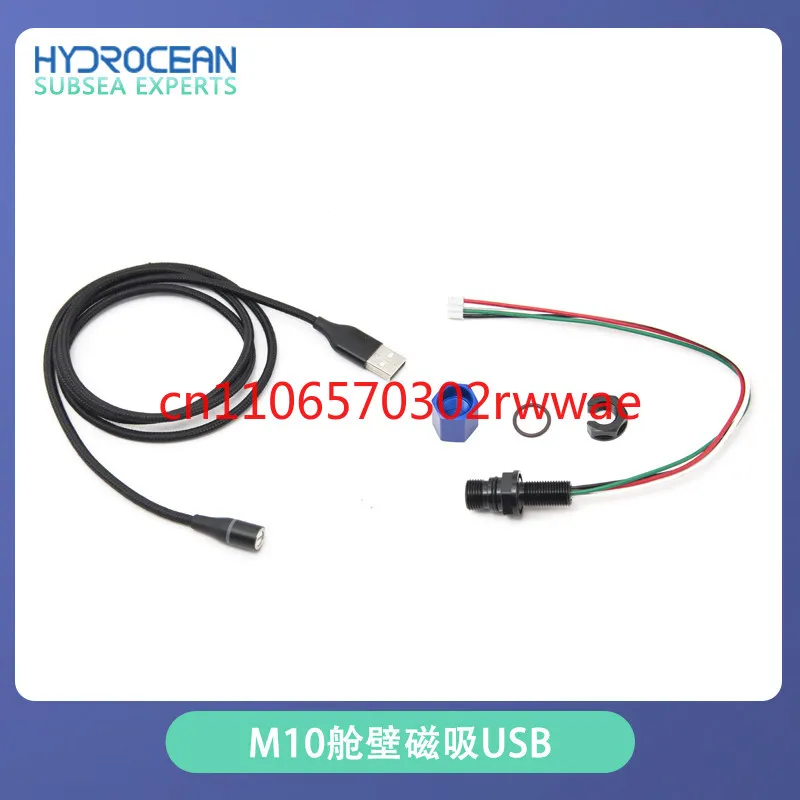 M10 벌크헤드 자기흡착식 USB 수중 커넥터 ROV 로봇 밀폐형 캐빈 USB 출력 4핀 프리 캐빈 커넥터
