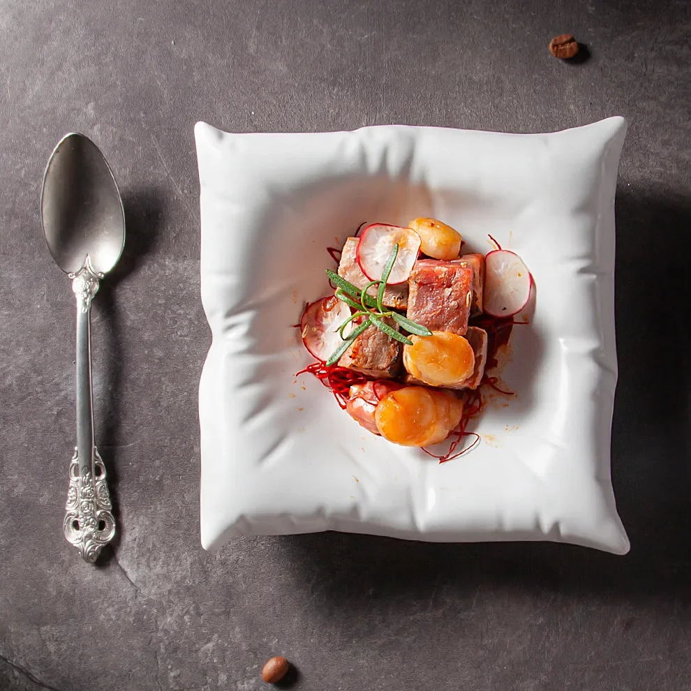 Pillows Plates Dining Dish Ceramic Cold Dish Artistic Conception Tableware