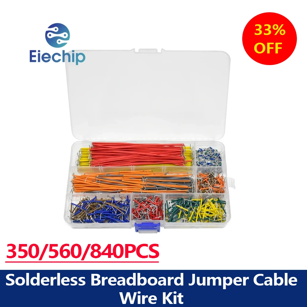 140/350/560/840Pcs A Forma Di U Senza Saldatura Breadboard Jumper Cable Kit Per Circuiti Di Prototipazione Pcb Breadboard Protoboard Kit Completo