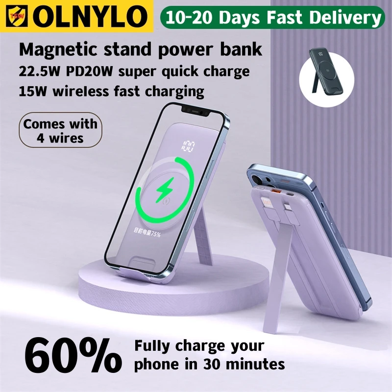 

22.5W Fast Charger for Magsafe Power Bank 20000mAh Magnetic Wireless Powerbank For iPhone 12 13 14 15 External Auxiliary Battery