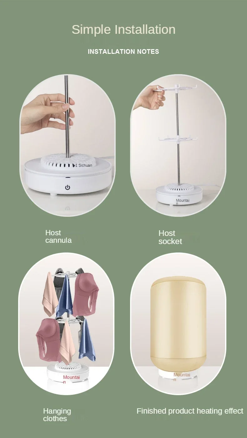 S2c0837379ae149d7b40aa1716293e705j Multifunctional Portable Dryer Mini Folding Baby Cloth Dryer Heater Washing Dryer Apartment Folding Drying Foldable Mallzona