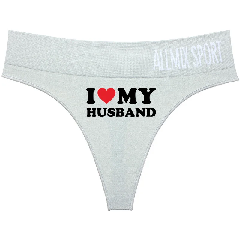 I LOVE MY Husband Hot Sexy Couples Panties Couples Lovers Cotton Underwear Homme Lingerie High-waist Sexy Panties Thong G String