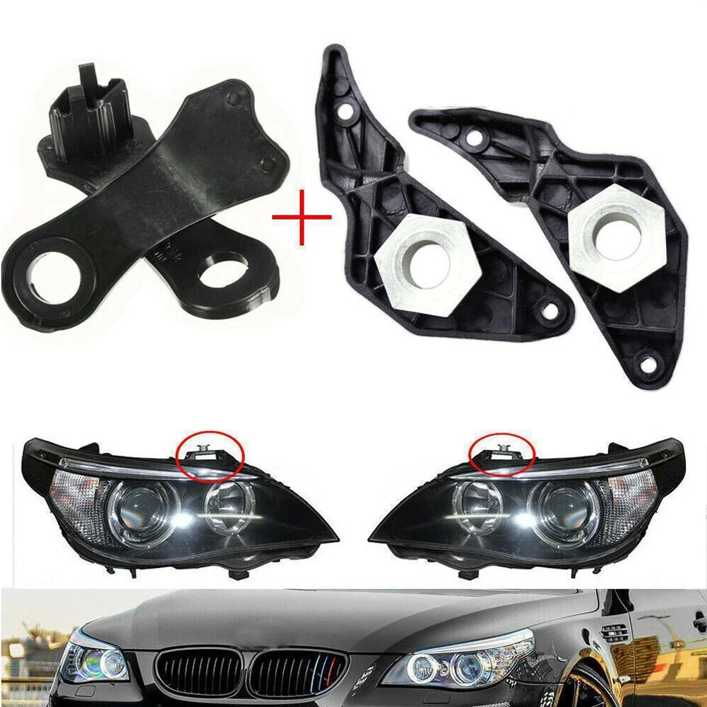 Headlight Mounting Brackets 4pcs Car Headlight Bracket Mount Holder Clips Right+Left for BMW E60 E61 525i 530i 540i 545i 550i 63126941478 63126942478