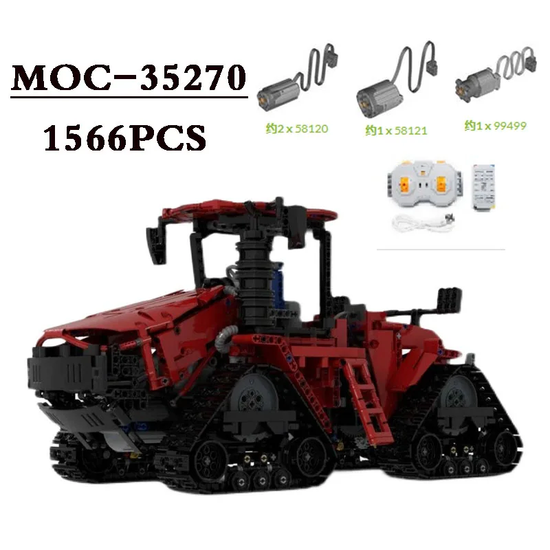 Classic Moc-35270 Case Ih Quad Track 600 - Rc Farm Machinery Vehicle Kit 1566Pcs Building Blocks Toy Birthday Christmas Diygift