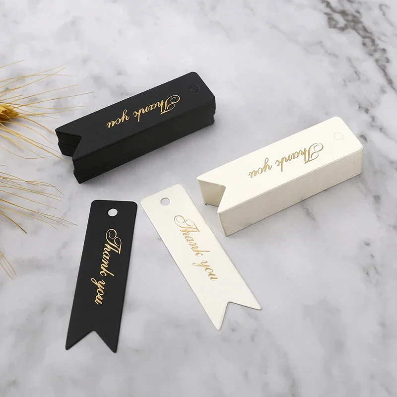Gold Foil Thank You Tag 100pcs Cake Decoration For Wedding Guest Gift Birthday Party Labels Paper Tags Gift Listing Card
