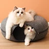 Donut Cat Bed Pet Cat Interactive Game Toy Cat Bed Dual-use Tunnel Bed with Felt Toy Gift for Small Kitten Rabbit 6