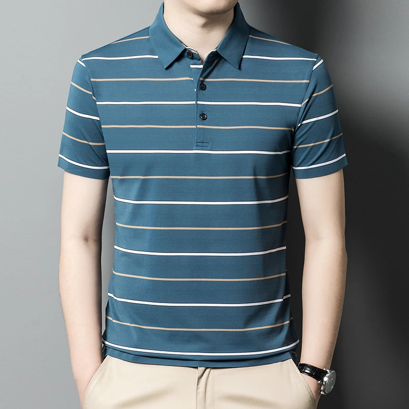 

100% Mulberry Silk Mens T Shirt High Quality Short Sleeved Casual Non Ironing Real Silk T Shirt for Men Polo Shirt Ropa Hombre