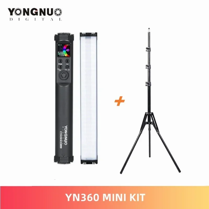 YONGNUO YN360 миниатюрная RGB цветная фотовспышка для видеосъемки 2700K-7500K Ручная атмосферная лампа с подставкой 2 м