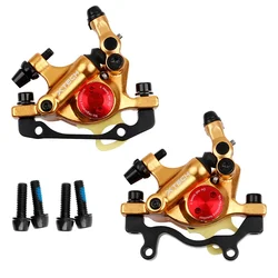 Premium MTB Hydraulic Disc Brake Set with Oil Disc Calipers and G3 Rotors (Yellow Pair)