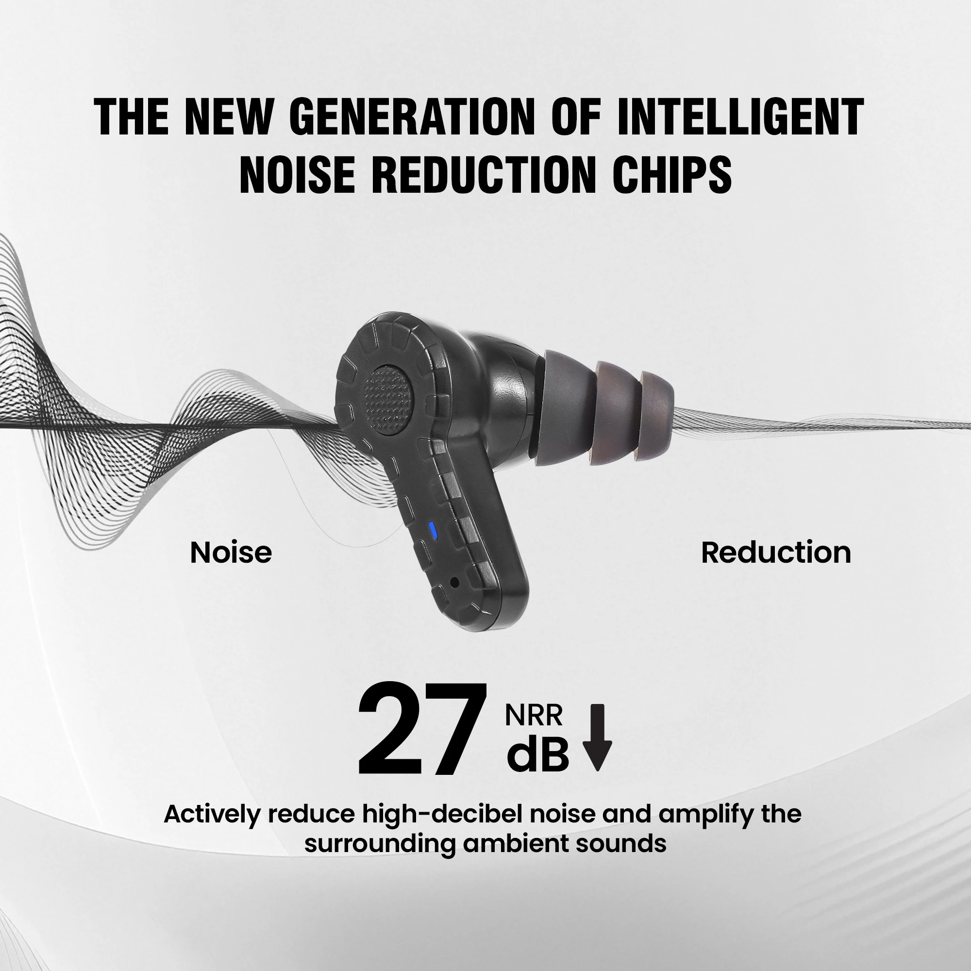 ARM NEXT tactical headset  anti-noise earplugs noise-cancelling for shooting hearing protection NRR27dB view 3