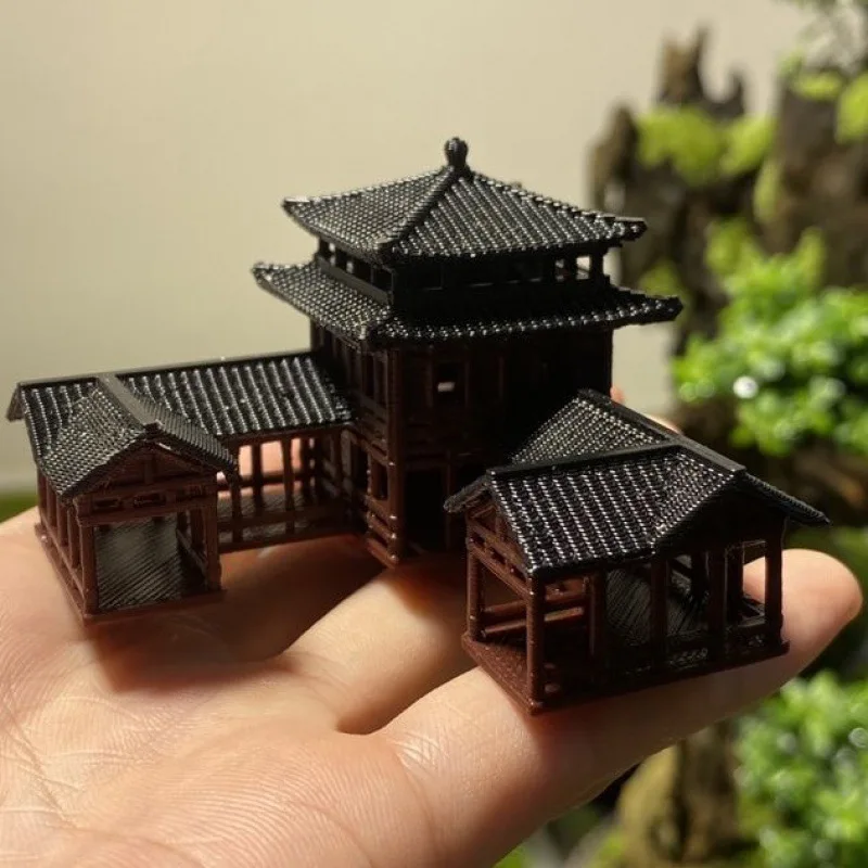 

Micro Landscape Ornaments Chinese Ancient Architecture Model Shijing Center Inn Water and Land Tank Fish Tank Bonsai