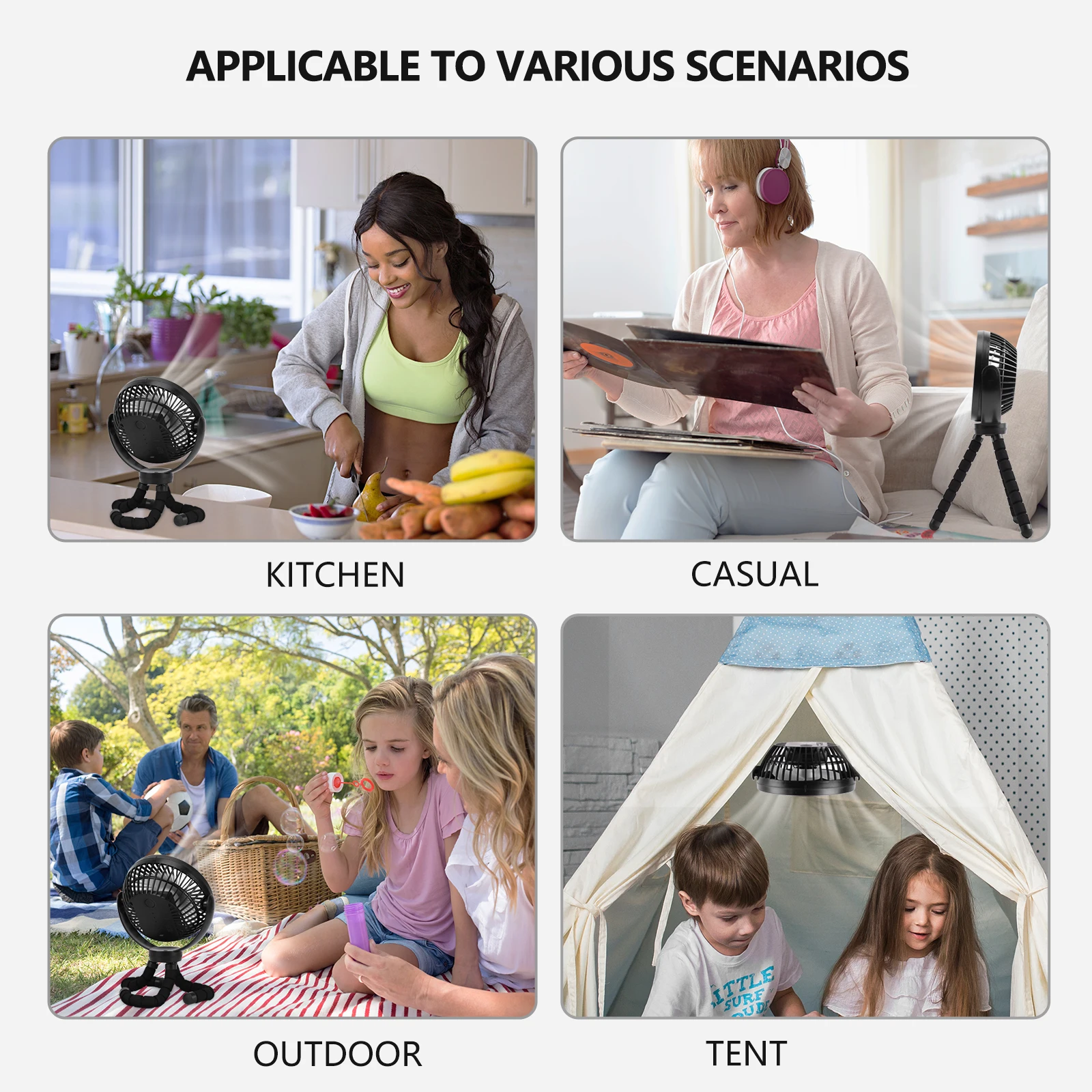 Portable Rechargeable Stroller Fan with 3 Speeds