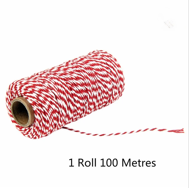 DIY Handmade Cotton Thread 1 Roll 100 Metres High Quality Rope Red