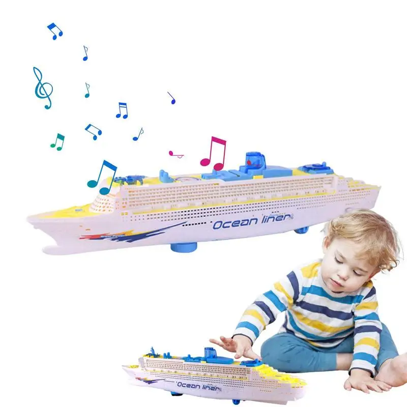 Cruise Ship Toy Colorful Ocean Liner Cruise Ship Boat Electric Ship Toy With Flashing LED Light And Sound Nautical K