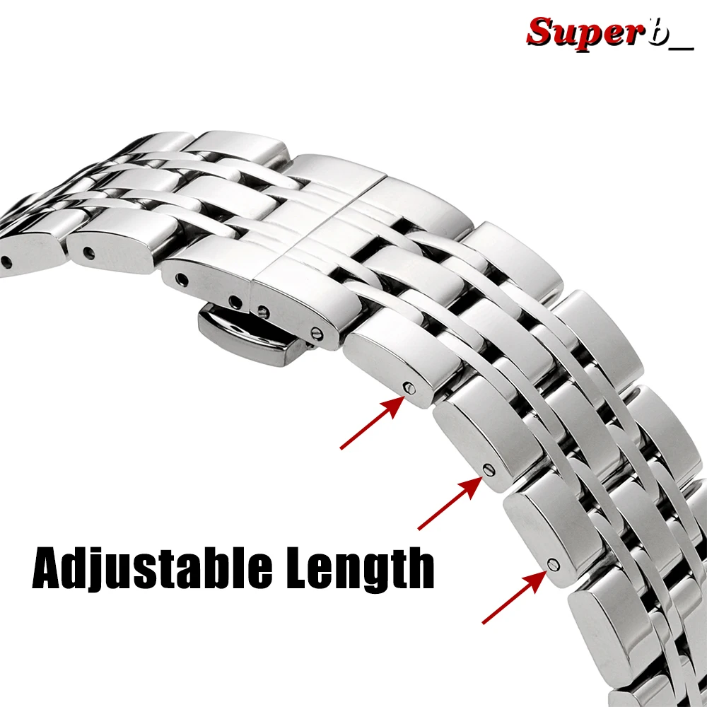 Premium Stainless Steel Smartwatch Replacement Strap - Sleek Metal Band