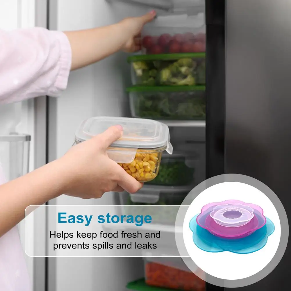 Reusable Food Covers Food Grade Silicone Stretch Lids for Storage Reusable Elastic Bowl Covers for Fridge Microwave