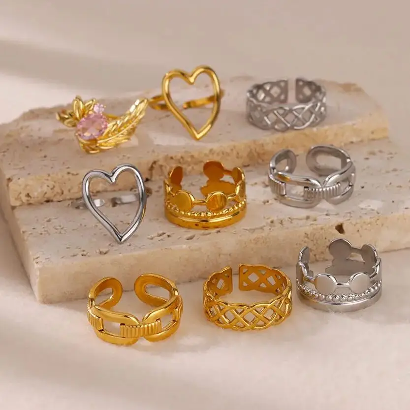 Fashion rings for women, silver stainless steel