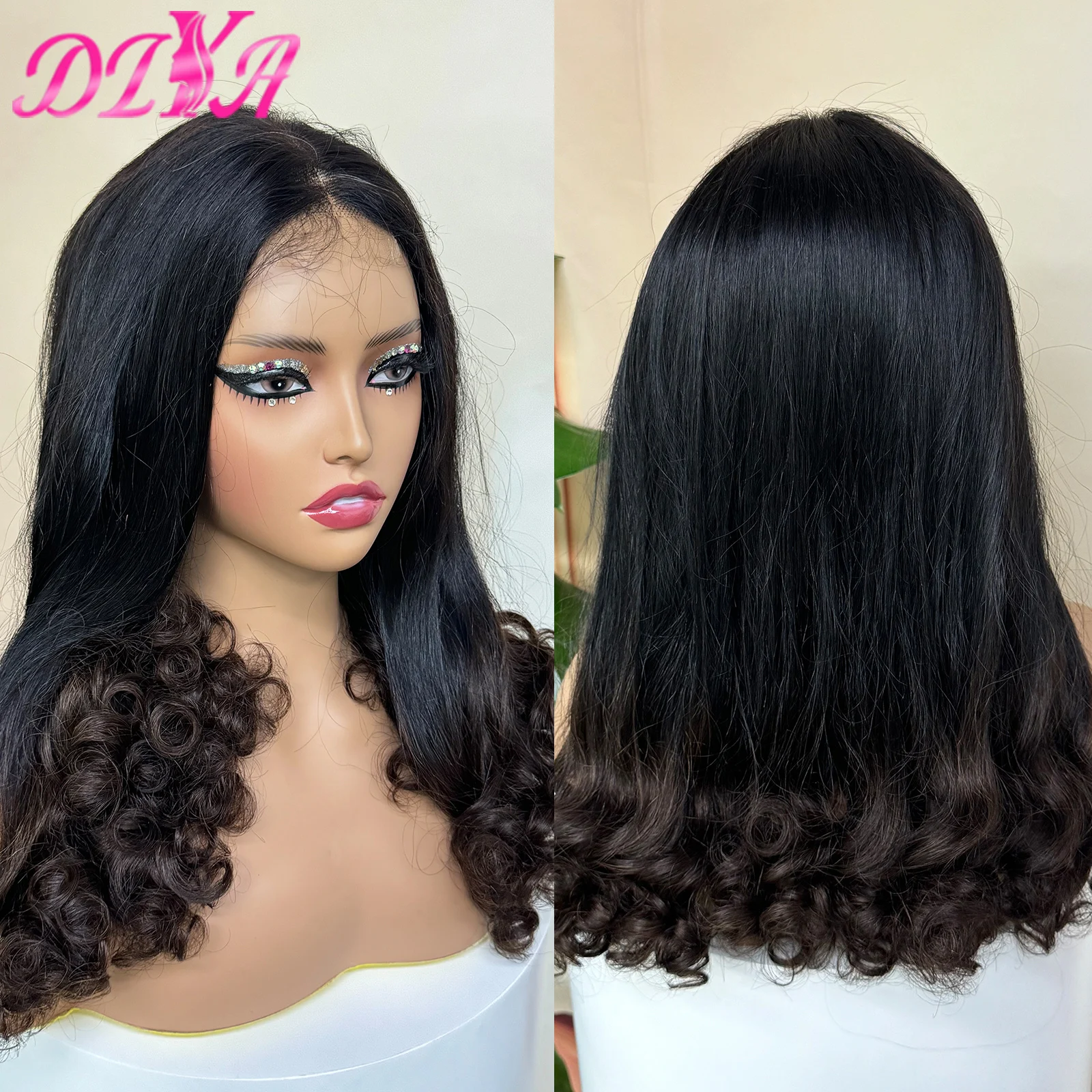 2x6 HD Lace Closure Human Hair Wig with Curly Ends Virgin Hair Raw Vietnamese Human Hair Wigs Bouncy Wavy Hair Wigs for Women 3
