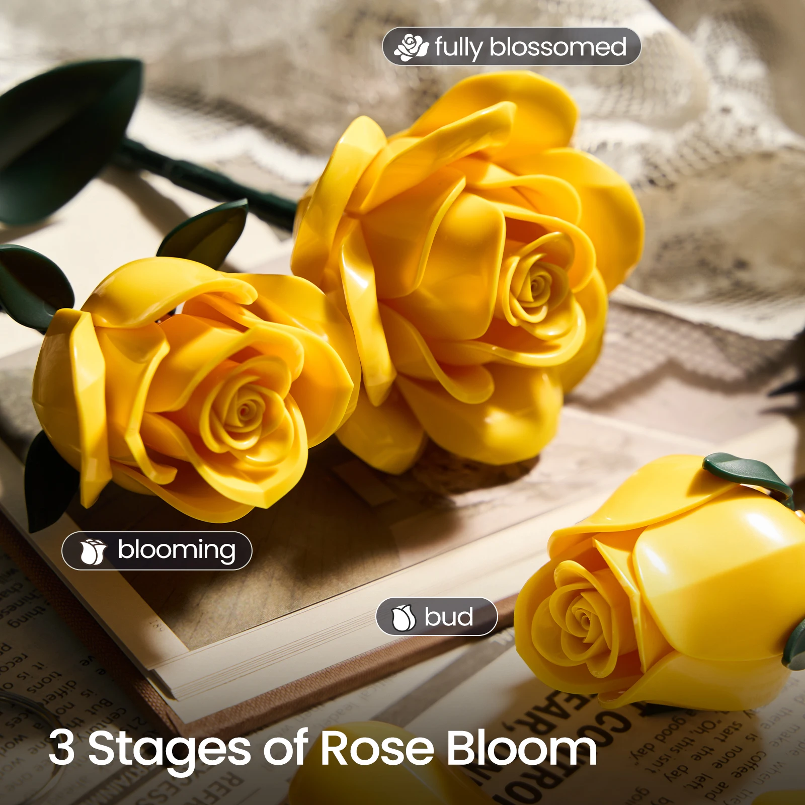 Gelber Blumenstrauß Bausatz Mit Rosen Für Kinder Und Erwachsene_voghion.com