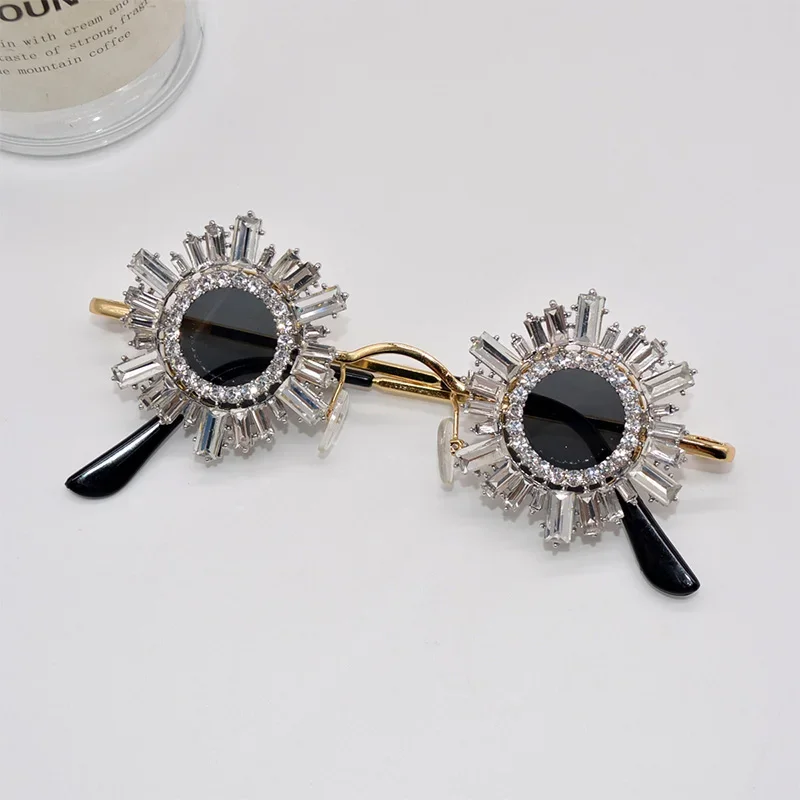 Baroque Square Sunglasses Children Crystals Sexy Girls Sun Glasses Rhinestone Child Shades for Party Oculos De Sol Feminino