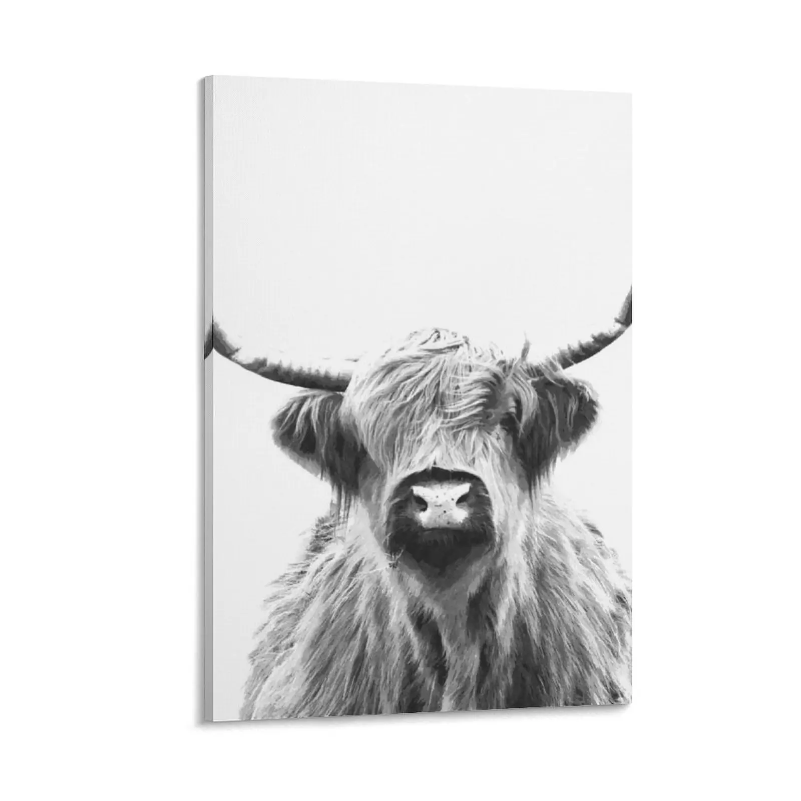 

Black and White Highland Cow Canvas Painting home and decoration art