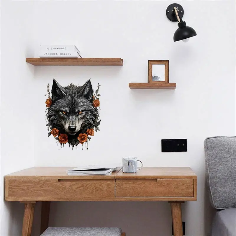 Angry wolf Wall Sticker Removable Home Decoration Decals for Bedroom Kitchen Living Room Walls Decor S249 wall stickers self adhesive stickers