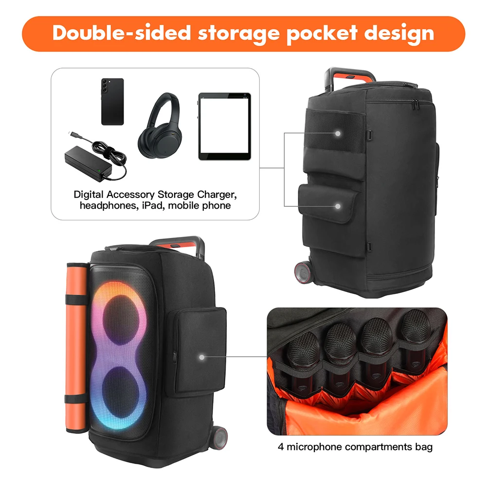Portable Speaker Dust Case Waterproof Party Speaker Dust Cover Wear Resist Double-Sided Speaker Storage Bag for JBL PARTYBOX 520