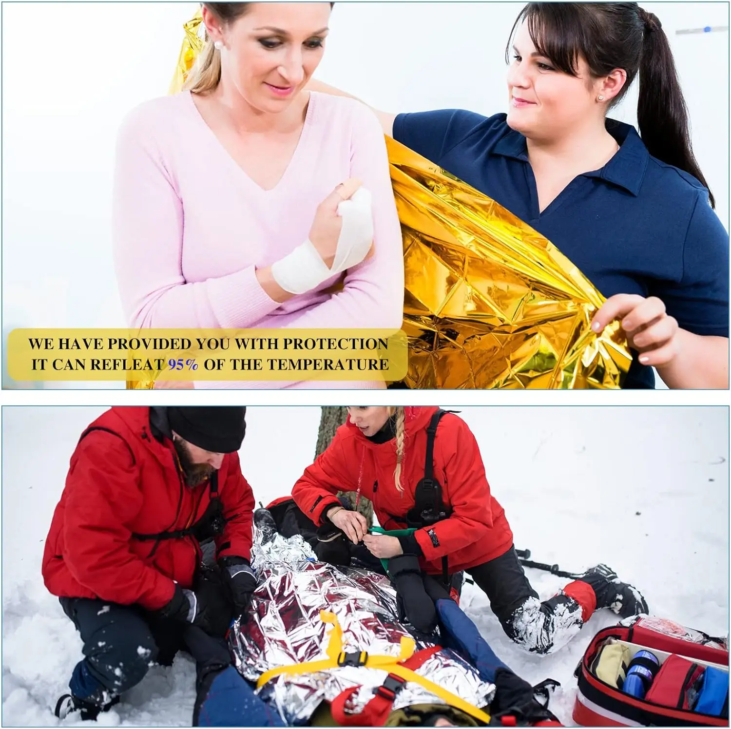 Emergency And Survival Foil Thermal Space Blanket Gold/Silver for Outdoors Hiking Marathons